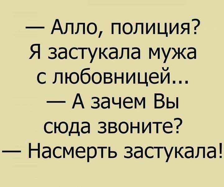 Алло полиция Я застукала мужа с любовницей А зачем Вы сюда звоните Насмерть застукала