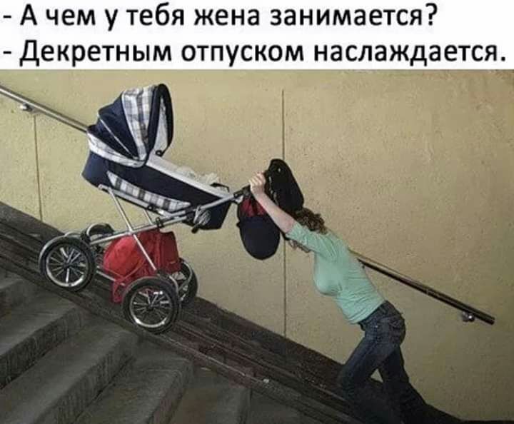 А чем у тебя жена занимается Декретным отпуском наслаждается
