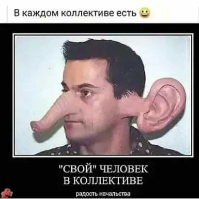 В каждом коллективе есть СВОЙ ЧЕЛОВЕК В КОЛЛЕКГИВЕ радость иачапьпн
