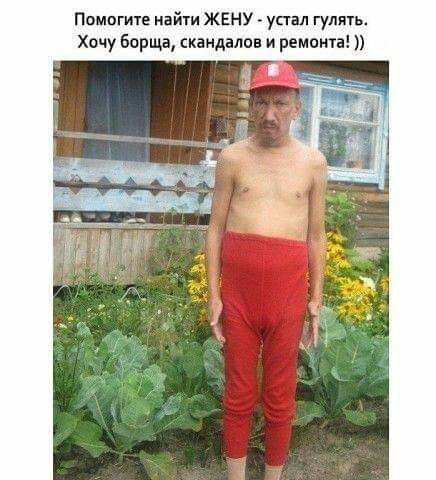 Помагите найти ЖЕНУ устал гул Хочу борща скандалов и ремонта
