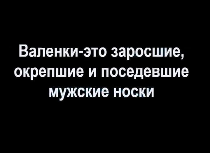 Валенки это заросшие окрепшие и поседевшие мужские носки