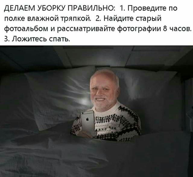 ДЕЛАЕМ УБОРКУ ПРАВИЛЬНО 1 Проведите по попке влажной тряпкой 2 Найдите старый Фотоальбом и рассматривайте фотографии 8 часов 3 Ложитесь спать