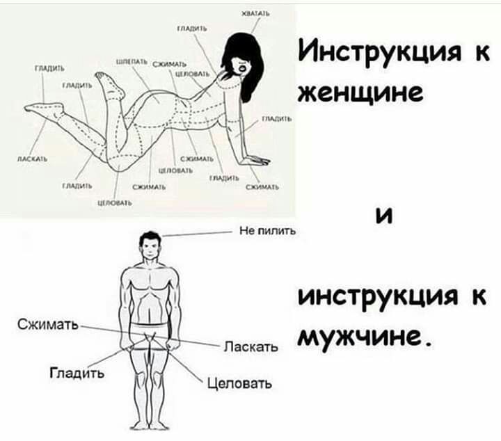 Инструкция к женщине инструкция к __ Ь Паскать мужчине Сжимать _ __ Глади