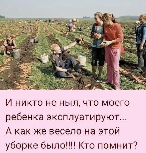 И никто не ныл что моего ребенка эксплуатируют А как же весело на этой уборке было Кто помнит