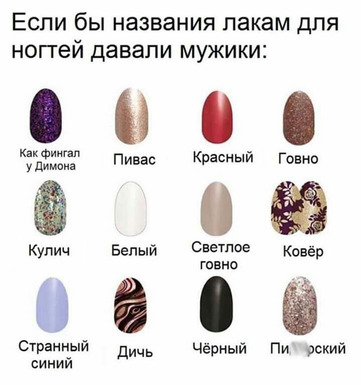 Если бы названия пакам для ногтей давали мужики 000 Какфингап удимона Пивас Красныи Говно Кулич Белый 33911109 говно Странный Чёрный Пи рский СИНИЙ