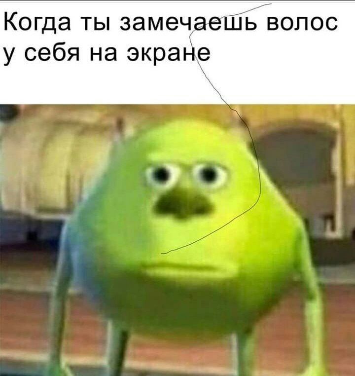 Когда ты замечаеШЁ волос у себя на экрайе