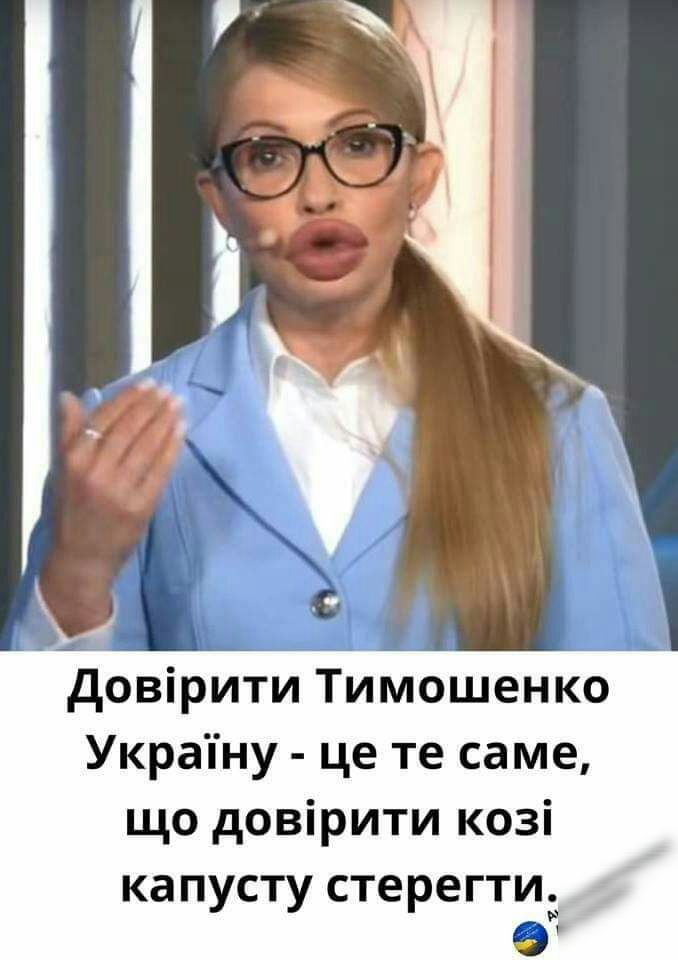 довірити Тимошенко Украпну це те саме що довірити козі капусту стерегти Р