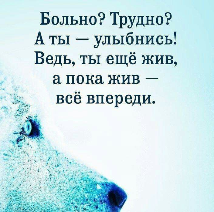 Больно Трудно А ты улыбнись Ведь ты ещё жив пока жив всё впереди
