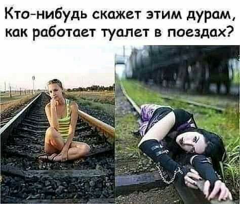 Кто нибудь скажет этим дурам как работает туалет в поездах