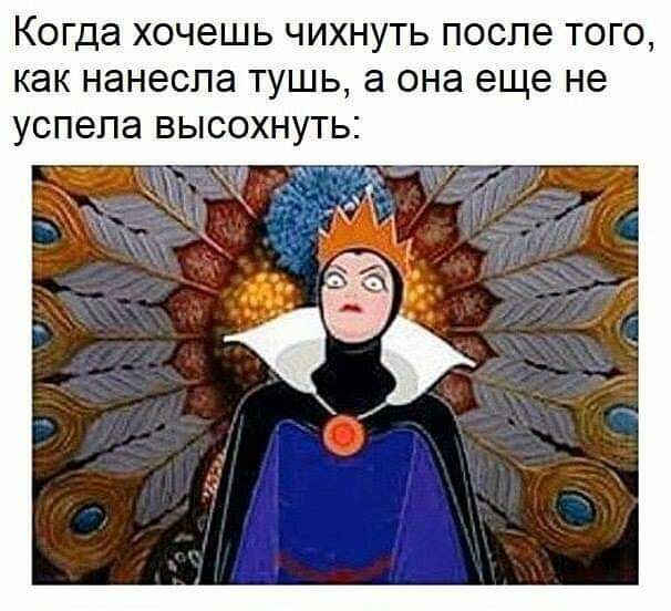 Когда ХОЧЭШЬ ЧИХНУТЬ после ТОГО1 КЭК нанесла ТУШЬ1 а она еще не успела ВЫСОХНУТЫ д 3