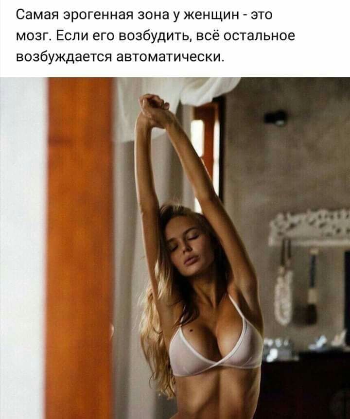 Самая эрогенная зона у женщин это мозг Если его возбудить всё остальное возбуждается автоматически