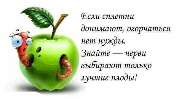 Если сплетни донимают огорчаться нет нужды Знайте черви выбирают толыф лучшие плоды