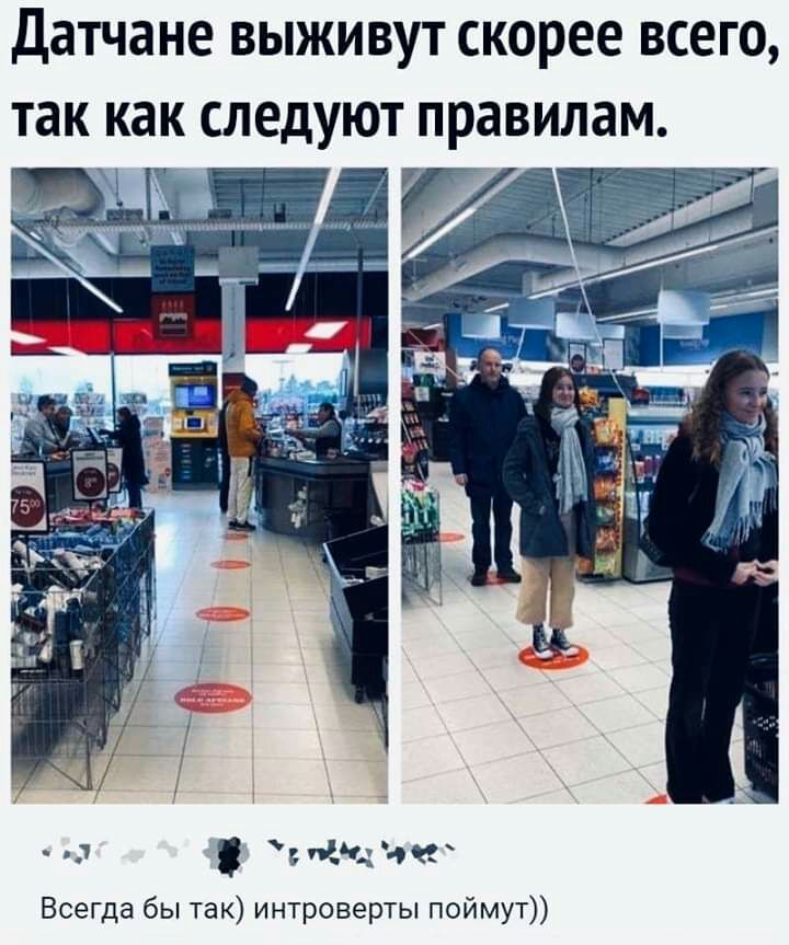 Датчане выживут скорее всего так как следуют правилам п4 92 Всегда бы так интроверты поймут