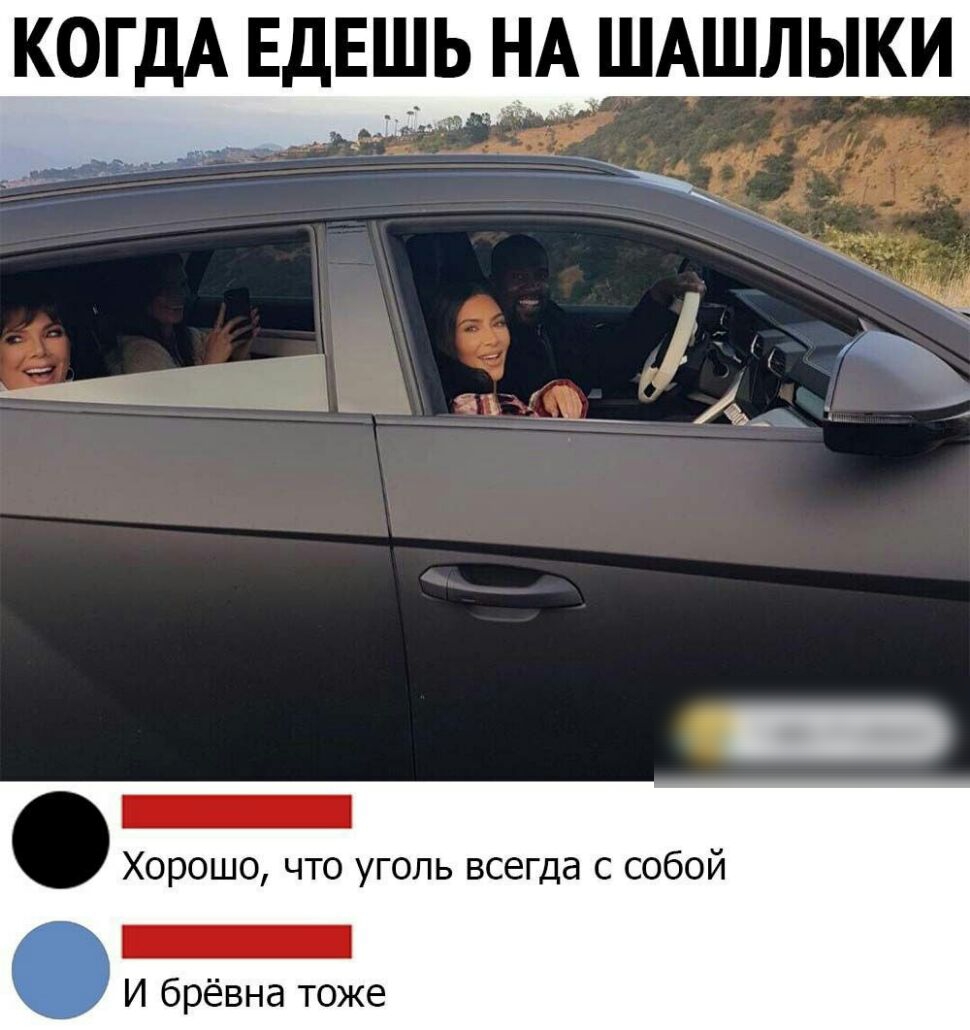 КОГДА ЕДЕЩЬ НА ШАШЛЫКИ _ Хорошо что уголь всегда с собой сд И брёвна тоже