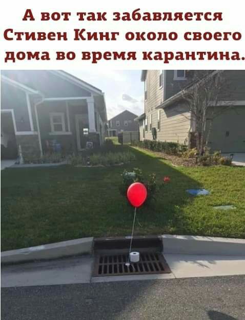 А вот так забавляется Стивен Кинг около своего дома во время карантина