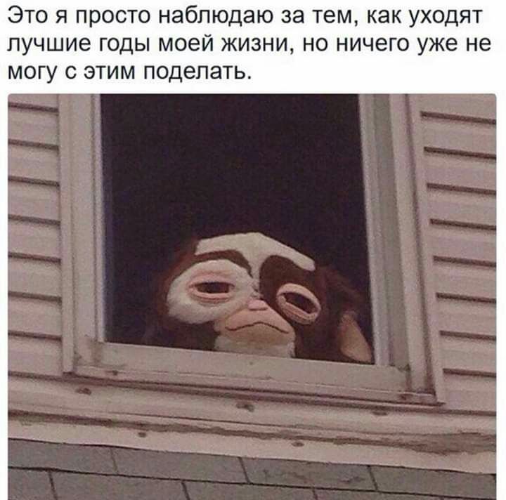 Это я просто наблюдаю за тем как уходят лучшие годы моей жизни но ничего уже не могу с этим поделать