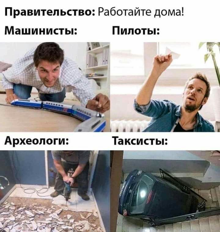 Правительство Работайте дома Машинисты Пилоты