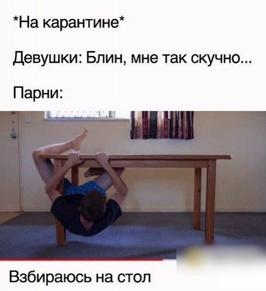На карантине Девушки БЛИН мне так СКУЧНО Парни Взбираюсь на стол