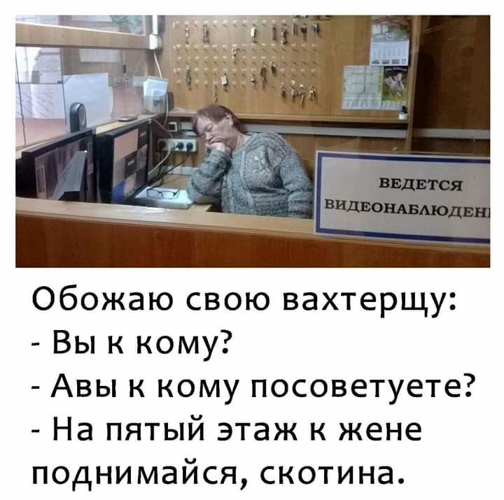 Обожаю свою вахтерщу Вы к кому Авы к кому посоветуете На пятый этаж к жене поднимайся скотина