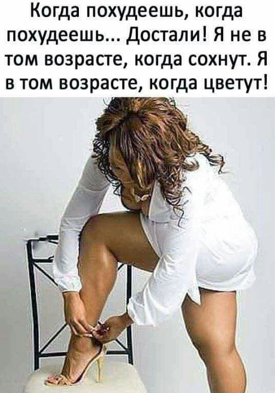 Когда похудеешь когда похудеешь достали Я не в том возрасте когда сохнут Я в том возрасте когда цветут