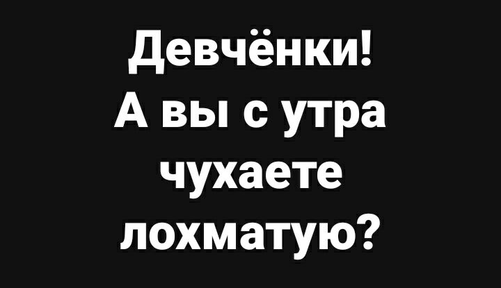 девчёнки А вы с утра чухаете лохматую