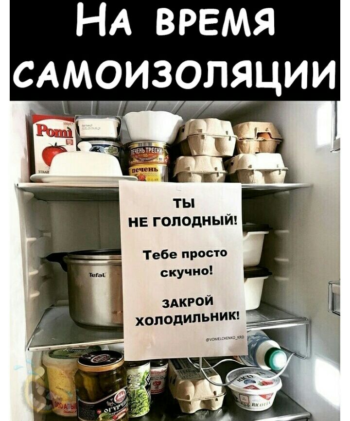НА время САМОИЗОЛЯЦИИ НЕ голодный Тебе просто скучно здкрой ХОЛОДИЛЬНИК