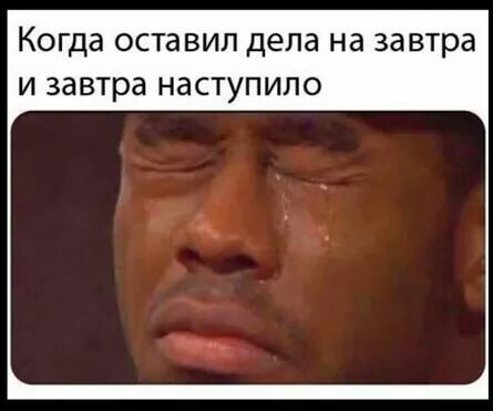 Когда оставил дела на завтра И завтра НЗСТУПИПО