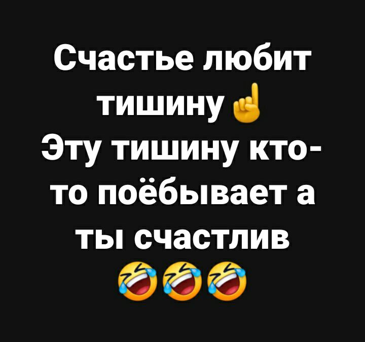 Счастье любит тишину Эту тишину кто то поёбывает а ты счастлив