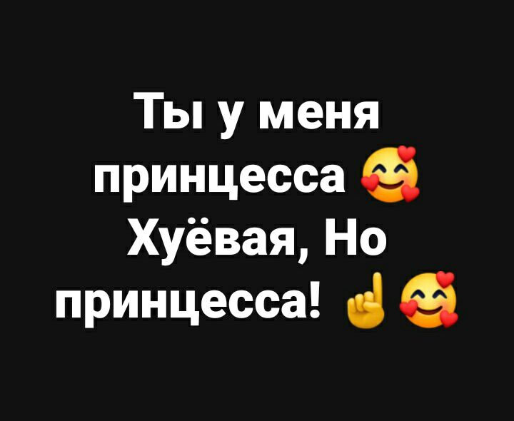 Ты у меня принцесса Хуёвая Но принцесса а
