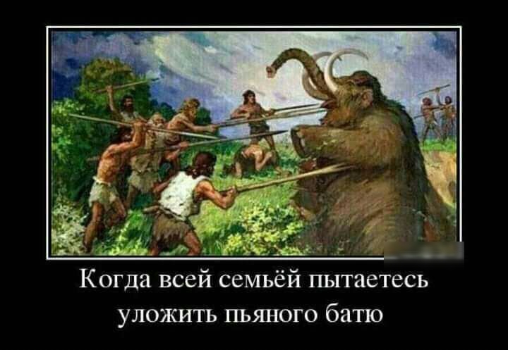 Когда всей семьёй пытаетесь уложить пьяного батю