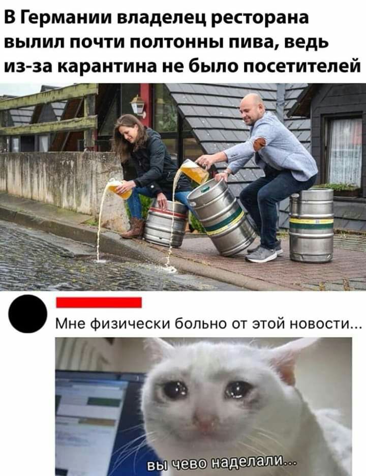 В Германии владелец ресторана вылил почти полтонны пива ведь из за карантина не было посетителей вьдчево наделали