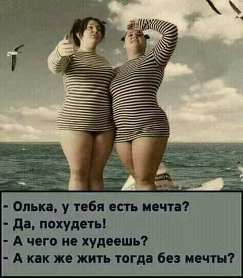 Олька у тебя есть мечта да похудеть А чего не купишь А как же жить тогда без мечты
