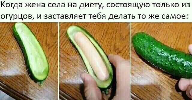 Когда жена села на диету состоящую только из огурцов и заставляет тебя делать то же самое