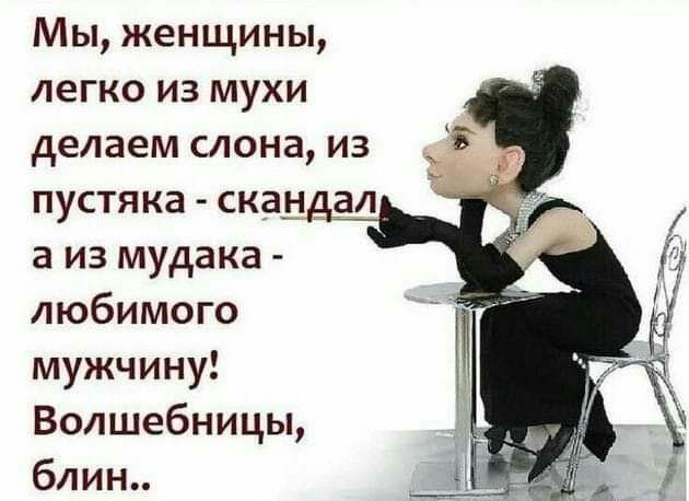 Мы женщины легко из мухи делаем слона из пустяка скан 4 л а из мудака любимого мужчину Волшебницы блин
