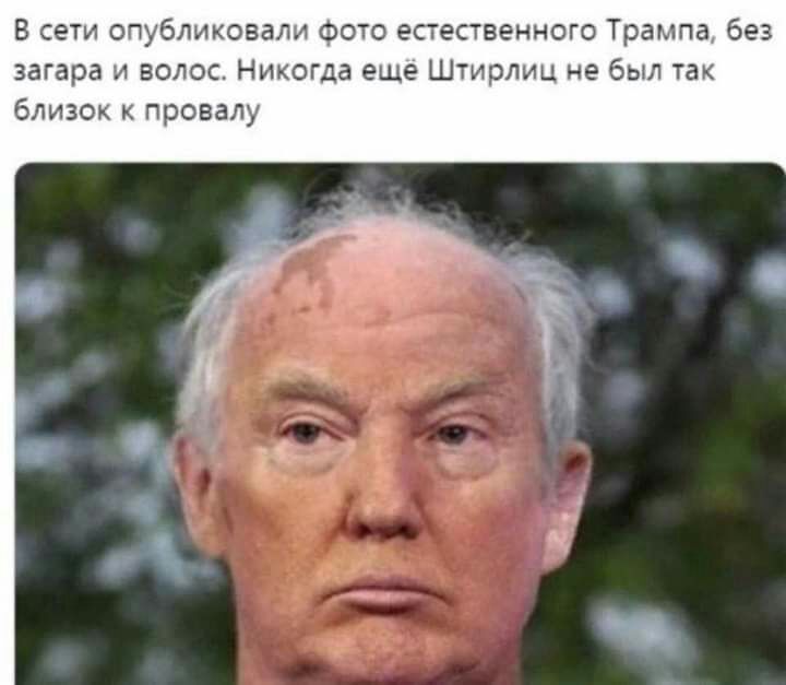 В сети опубликовали фото естественного Трампа без загара и волос Никогда еще Штирлмц не был так близок к провалу