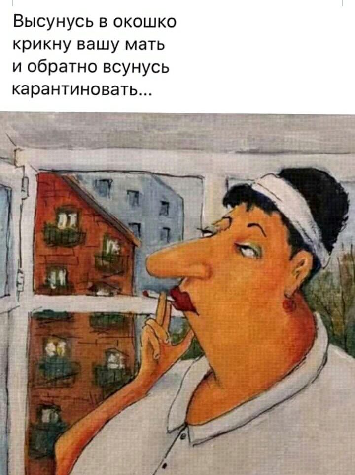 Высунусь в окошко крикну вашу мать и обратно всунусь карантиновать