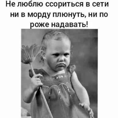 Не люблю ссориться в сети ни в морду плюнуть ни по оже надавать