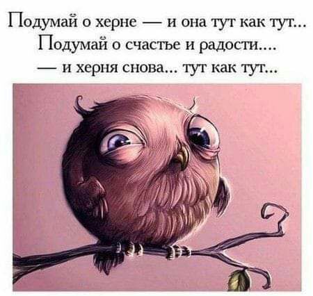 Подумай о херне и она тут как тут Подумай о счастье и радости и херня снова тут как тут