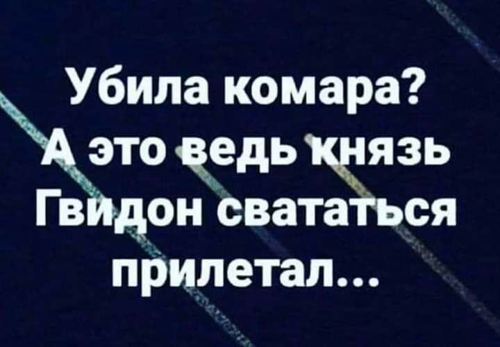 Убила комара то едь кцязь Г в дон свататъся прилетал