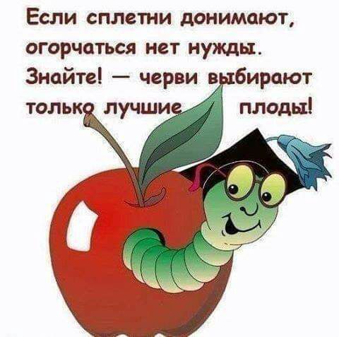 Если сплетни донимают огорчаться нет нужды Знайте черви в бирают