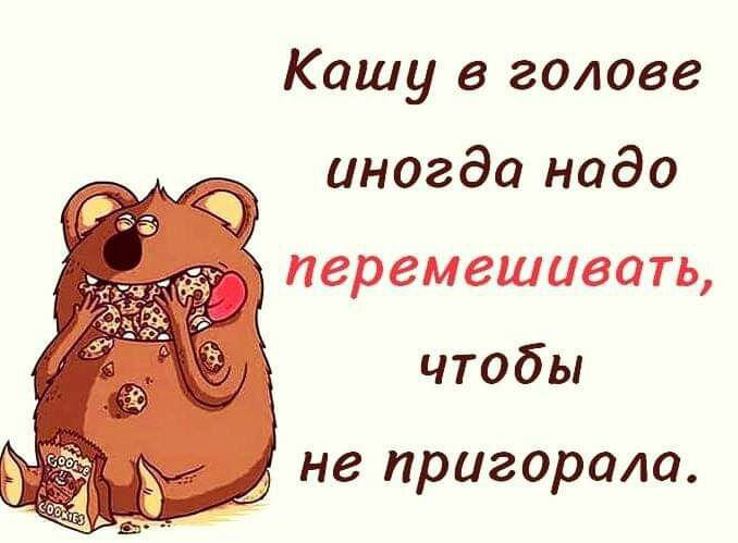 Кашу в голове иногда надо перемешивать чтобы не пригорода