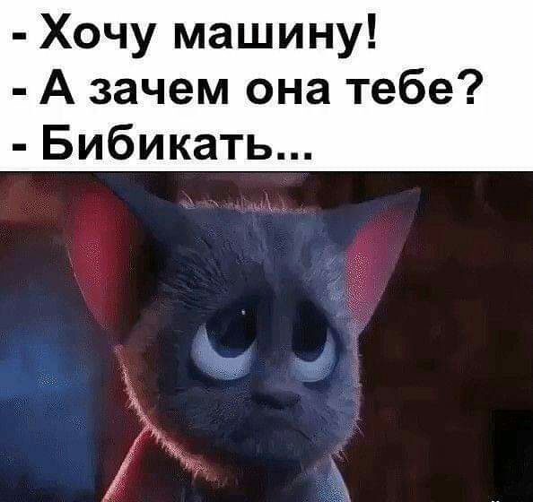 Хочу машину А зачем она тебе Бибикать чём