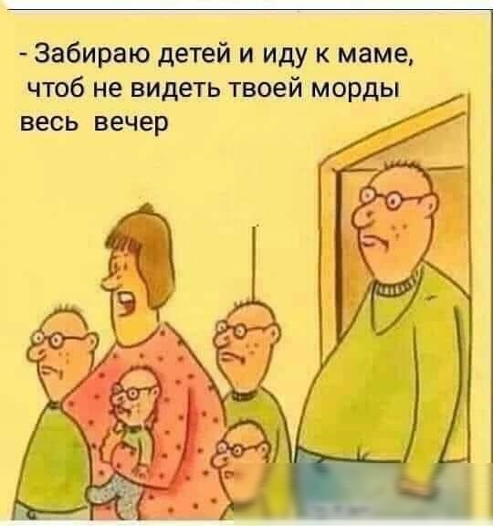 Забираю детей и иду к маме чтоб не видеть твоей морды весь вечер
