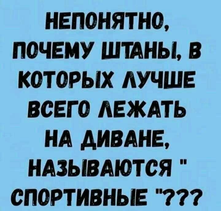 НЕПОНЯТНО ПОЧЕМУ ШТАНЫ В КОТОРЫХ АУЧШЕ ВСЕГО АЕЖАТЬ НА АИВАНБ НАЗЫВАЮТСЯ СПОРТИВНЫЕ