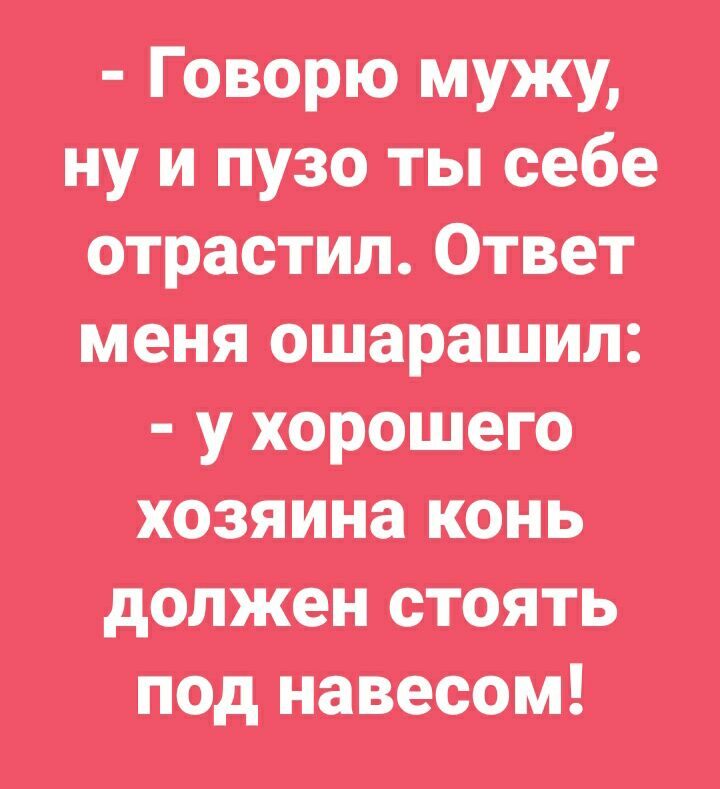 говорю мужу ну и пузо ты себе отрастил Отит меня старашил у хорошего хозяина копь допжен етаять под наивен