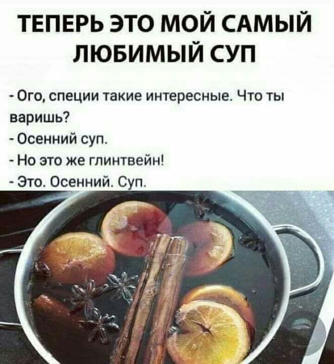 ТЕПЕРЬ это мой САМЫЙ лювимый суп Ого специи такие интересные Что ты варишь Осенний суп Но это же глинтвейн Это Осенний Суп