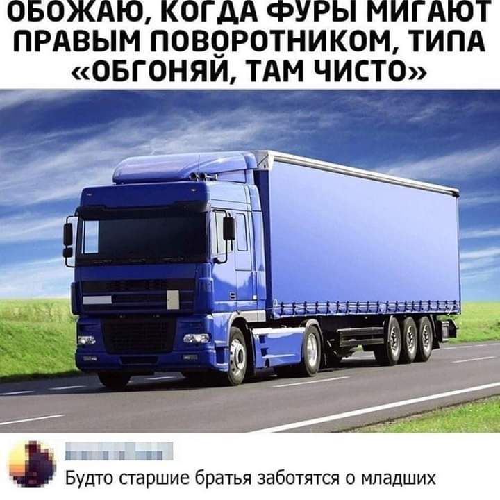ОБОЖАЮ КОГДА ФУРЫ МИГАЮТ ПРАВЫМ ПОВОРОТНИКОМ ТИПА ОБГОНЯЙ ТАМ ЧИСТО Будто старшие братья заботятся о младших