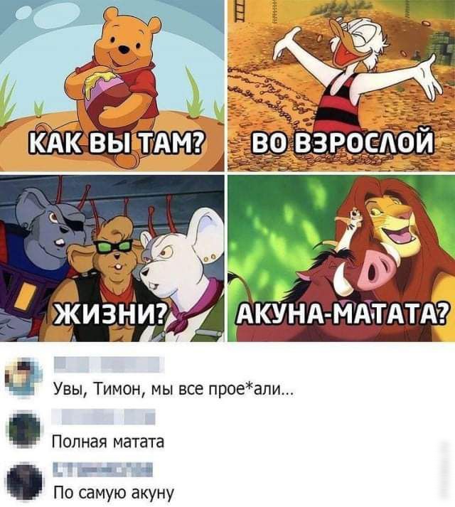 Увы Тимон мы все проеали Полная матата дц ті По самую акуну