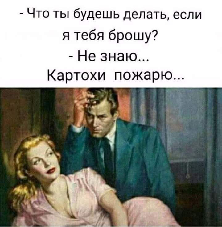 Что ты будешь делать если я тебя брошу Не знаю Картохи пожарю