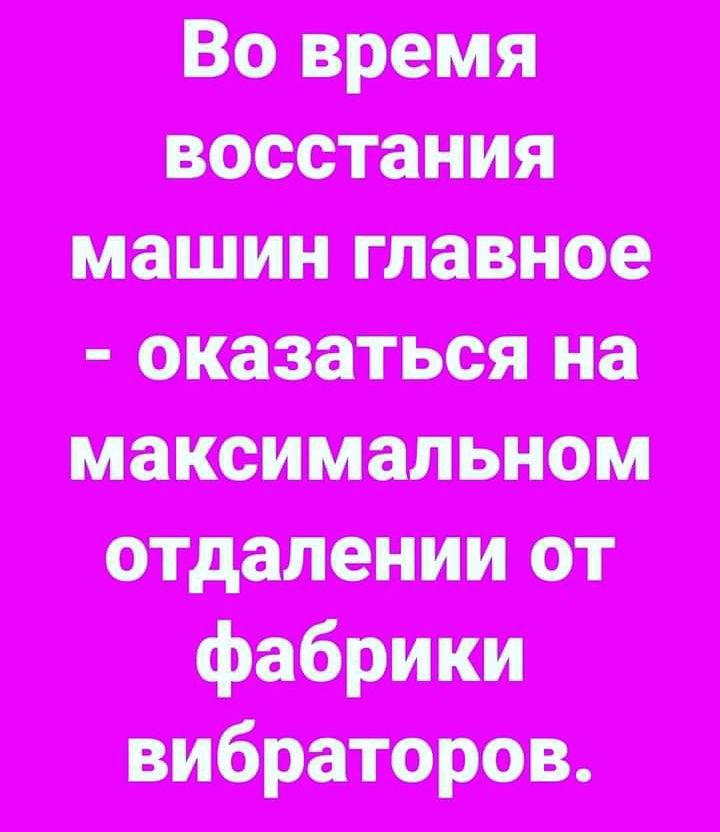 Во время восстания машин главное оказаться на максимальном отдалении от фабрики вибраторов